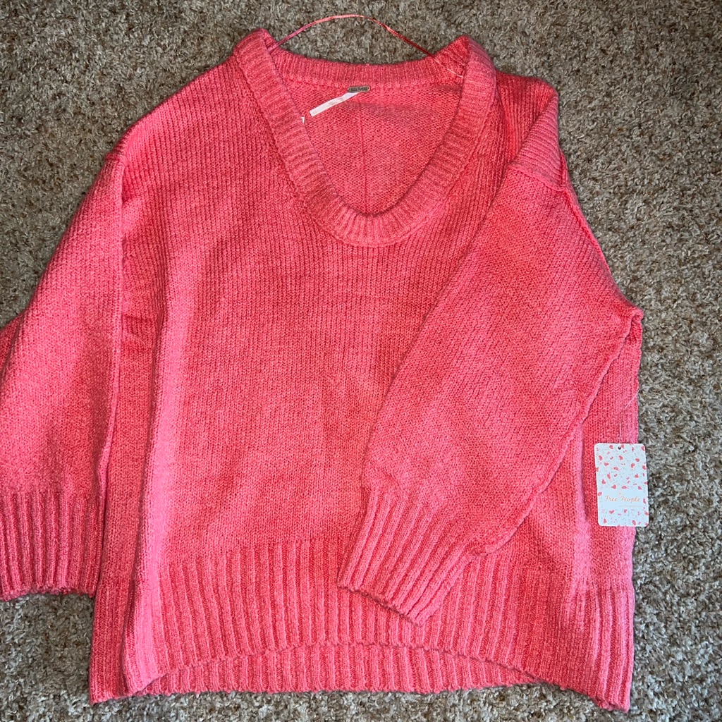 Nwt Free People Pink Lightening Brookside Knit Tunic Sweater M $128
